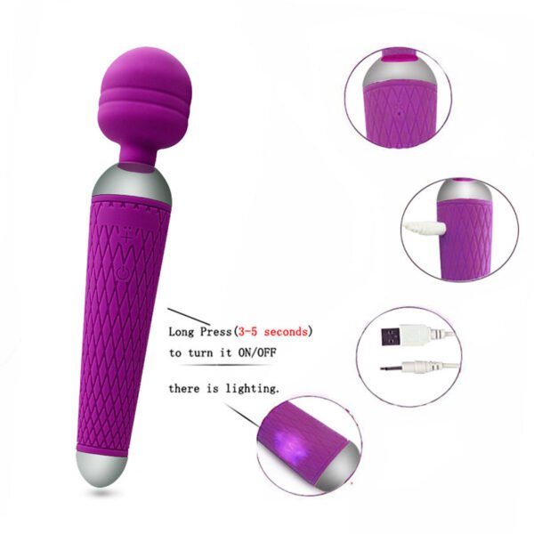 8 Frequency Powerful Rechargeable Vibrating Wand Massager