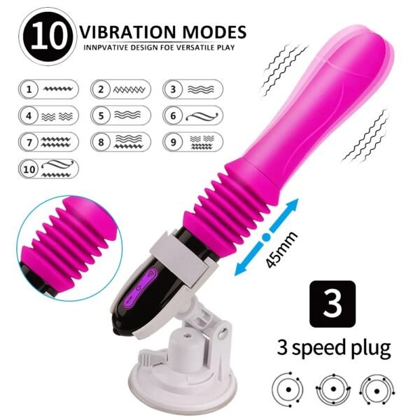10 MODES TELESCOPIC AND VIBRATING BATON WITH REMOTE CONTROL